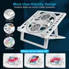 Adjustable Laptop Stand, Laptop Stand with Silent Cooling Fan, Laptop Riser Compatible with Mobile Phone & Tablet Laptop, functioned as Phone Holder White