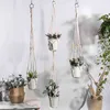 3 Pack Macrame Plant Ganger Gancho Potenciômetros Potenciômetros Indoor Outdoor Pendurado Plantador Plantador Plantador de Parede Decoração Cobra Cesta 210922