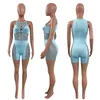 Seksi Kadın Tulum Tasarımcı Giyim 2023 İlkbahar Yaz Tek Parça Kolsuz Mini Bodysuit Mesh Blow Out Süt İplik Birleştirme