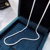 Wong Rain 925 Sterling Silver Created Moissanite Fashion Luxury White Gold Unisex Par Chain Halsband Fina smycken Hela Cha226b