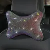 Steering Wheel Covers Fashion Interior Car Accessories Women Rhinestone Headrest Armrest Cover Shoulder Pad Fuzzy Crystal Kit