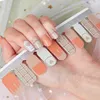 20 Tips Glitter Nail Stickers Sheet Full Wraps Gold Stamping Self Adhesive Nails Art Decals Manicure Tools