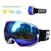 POC Doppelschichten Antibeschlag Skibrille Schneemobil Skimaske Skibrille Schnee Snowboard Männer Frauen Googles Y1119 5191