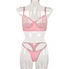 Ensemble sexy Wriufred dentelle maille cils dentelle fronde lingerie sexy caleçon costume perspective tentation soutien-gorge avec slip ensemble L2304