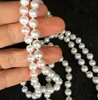 Collier de perles naturelles blanches, 8-9mm, 48 pouces, fermoir en argent 925, bijoux cadeaux pour femmes