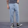 Enkel lös mäns jeans casual nio-punkt Harlan byxor storlek 28-48 för 140 kg fet män pantalons de grande taille häll hommes