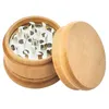 Wooden Smoke Grinder Mini Portable Household Smoking Accessories 60MM 3 Layer Metal Tobacco Grinders