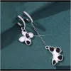 Hie Jewelryryasymmetric Cow Print Butterfly Flower Hoop hies for women bridal rhinestone earrings wholesale Jewelry Drop Delivery 2021 3wir5
