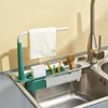 Keuken Opslag Organisatie Sink Drain Rack Soap Sponge Houder Organizer Plank Hanger Uitbreidbaar Mand Tool