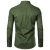 Camisa de Carga Tática de Homens Camisa Dupla Bolso Militar Estilo Botão para baixo Camisas Tops Homens Algodão Travel Chemise Homme Exército Verde 210522