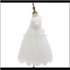 Sukienki Odzież Baby Kids Maternity Drop Dostawa 2021 Born Christening Suknia Dziewczyny 024m Sukienka Koronki Solidna Back Strap Odzież Odzież dziecięcy Stroje