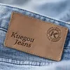 KuegouMen's Jeans Le joker de loisirs de mode Hommes bel homme bleu déchiré KK-2960 210524