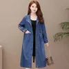 Women's Trench Coats Denim Windbreaker Women Mid-Length Spring 2022 Style Korean Loose Fashion Collar Large Size Jacket Trend M247