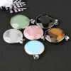 Natural Stone Pendants Faceted Round Cut Gem Stones Charms men's and women's universal Pendant Accessories for Jewelry Making