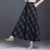 Neophil England Style Plaid High Waist Ankle-Length Skirts Woolen Plus Size 3XL A-Line Winter Women Tartan Longa Saia S1735 211120