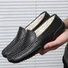 Kış Sıcak Erkek Loafer'lar Hakiki Deri Sürüş Ayakkabı Rahat İtalyan Marka Tasarımcısı Kürk Loafer'lar Ayakkabı Adam Yüksek Kalite