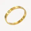 2021 Stainless Steel Love Bracelets For woman 18k Gold Plated Bangles Women Men Screw Screwdriver Bracelet Couple Accessories With Jewelry Pouches Wholesale