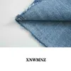 XNWMNZ ZA Kvinnor Mode Premium Marine Straight Jeans Vintage Patch Fickor Seamless Hems Hög Midja Zip Fly Button Denim Kvinna 210708