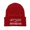 دعونا نذهب brandon beanies متماسكة قبعة الشتاء الدافئة سميكة slouchy خفيفة الوزن لبس أساور قبعة قبعة عيد الميلاد هدية 2022 DD825