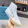 Designer Shoe Women Nylon Shoes Gabardine Canvas Sneakers Wheel Lady Trainers Loafers Platform Solid Höjd Sko med låda Hög 5A -kvalitet E0DO