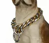 13mmゴールドカラードッグチェーンカラーステンレス鋼犬カラーシアー6サイド研削鎖メタル襟ペットスリップチョークカラーPitbull Bulldog ZC493