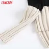 Tangada Kobiety Dress Sets Oversized Crop Knit Top Garnitur 2 Sztuki Zestawy Sweterki Sweter Spodnie Garnitury 5M03 210609