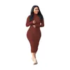 Womens carta bordada vestidos moda tendência sólida casul make maxi saia desenhador inverno feminino turtleneck fio zíper bodycon vestido