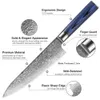 Xituo VG10 Damascus Steel Cithorknife Set 1-7PCS Luxury Blue G10ハンドルシャープダマスカスシェフナイフクリーバーSantoku Knife