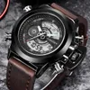 Hot Clock Mens Leather Sports Watches Quartz LED Digital Clock Waterproof Wrist Watch Elegant Analog Luxury Sports Best Gift#8 G1022