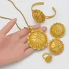 Anniyo Etiopskie zestawy biżuterii wisiorki Naszyjniki Pierścień Banles do damskiego koloru złota Erytan African Bride Prezenty #207506 2243W