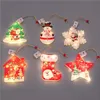 Santa Claus Snowflake Tree Strings Led Light Christmas Decoration Wiszące światła do domu Ornament Xmas Gift Newyear 2022 Navidad Decor 2021 D3.0