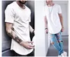 Mens T-shirts Fashion Extended Street Stylet-skjorta Kläder Böjda hemlångtopp