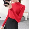 Autumn Winter Turtleneck Pullovers Women's Sweaters Casual Half Long Sleeve Short Korean Slim-fit Female 210526