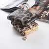 Moda Mulheres Carteira Pequeno Curto Curto Pu Couro Menina Carteiras Bolsas Leopard Animal Imprimir Cartão Titular Zip Por volta