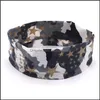 Stirnbänder Haarschmuck Luxus Camouflage Sport Männer Elastische Baumwolle Designer Haarband Absorbieren Schweiß Kopftuch Yoga Band Für Frauen Drop Delive