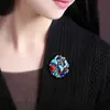 Kinesisk vintage handgjord cloisonne sten beading broscher pin cheongsam kimono dress coat scarf brosch broche box paket