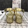 Gold Colorful Sandals Zapatos Mujer Elegant Ladies Shoes Low Heel Women Open Toe Summer Sandal