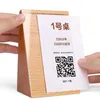 90 * 55mm Mini Wood Produts Prezzo Etichetta Carta Tag Supporto Espositore Cornice Inclinata Tavolo Supporto per cartello in acrilico