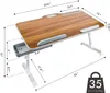 Лоток для ноутбука лоток, каваланский портативный стол, складной портативный стол, складной ноутбук стенд с верхней ручкой, ящик для хранения телефона / ручкой, стойка для рабочей древесины Walnut