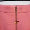 クラシックスタイルトップトップオリジナルデザイン女性のダブルブレストスカートメタルバックルハイウエストキャリアスカートパッケージヒップピークコットン