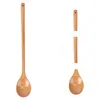 Spoons 2PCS Wooden Long Handle High Heat Resistanct Cooking Spoon Mixing Utensil For Kitchen Restaurant #h10