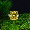 Emerald taglio 10CT Diamond Diamond Anello 100% Real 925 Sterling Sterling Silver Engagement Band anelli per le donne gioielli da sposa da sposa