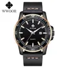 Relogio WWOOR Men Watches Luxury Leather Sport Big Watch Men Waterproof Quartz Wristwatch Clearance Price reloj hombre 210527
