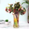 Vaso di fiori in vetro di cristallo Arcobaleno Decorativo Contenitore per piante Vaso Natale Autunno Decorazioni per la tavola da pranzo di Natale Vasi