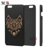 Black Phone Fodral för iPhone 6 7 8 Plus 11 12 Pro XS XR X Max Gravering Trä PC Anpassad Mönster Logo Fashion Back Cover Shell Wholesale