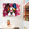 Affiches d'animaux abstraits avec Graffiti, peinture sur toile, images de chiens drôles, imprimés d'art mural pour salon, décoration de maison moderne