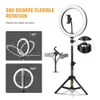 Dimmbares LED-10-Zoll-Selfie-Ringlicht mit Stativ, USB-Selfie-Ringlampe, Fotografie-Ringlicht mit 1,6 m Stativständer für Telefon-Videostudio