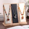 Bambou Bijoux Affichage Collection Collier Stand Bracelets Pendentif Étagère De Rangement Titulaire Vitrine Organisateur 211105