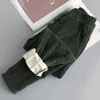 Rimocy Causal Corduroy Harem Pants Women Autumn Winter Button Thick Warm Woman Plus Size 3XL Solid Sweatpants Ladies 211115