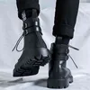 جديد أسود الرجال مارتن الأحذية النمط البريطاني الأدوات العصرية أحذية الخريف الشتاء الفراء الدافئة الجلود دراجة نارية التمهيد